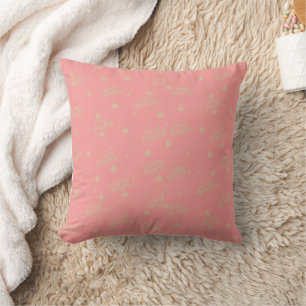 Soft Dusty Pink Gold Stars Throw Pillow