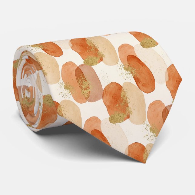 Soft Earthy Abstract (5) Tie (Rolled)