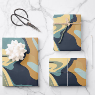 Soft Earthy Swirls in Calm Tones Wrapping Paper Sheet