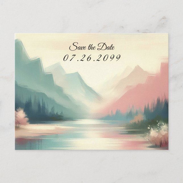 Soft Echoes of the Mountains Announcement Postcard (Front)