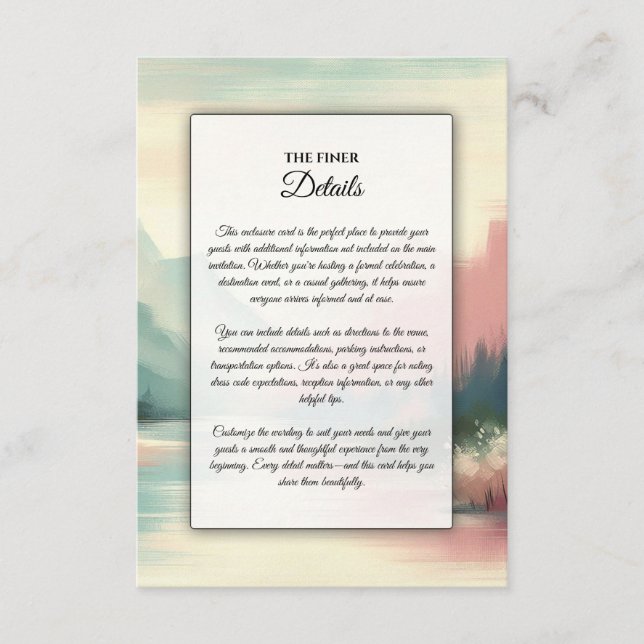 Soft Echoes of the Mountains Enclosure Card (Front)