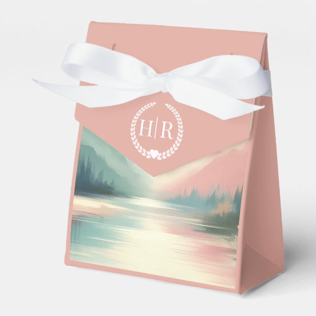 Soft Echoes of the Mountains Favour Box (Front Side)