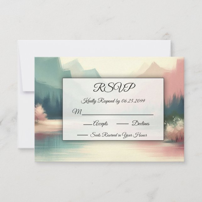 Soft Echoes of the Mountains RSVP Card (Front)
