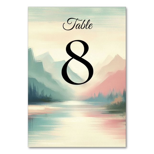 Soft Echoes of the Mountains Table Number (Front)