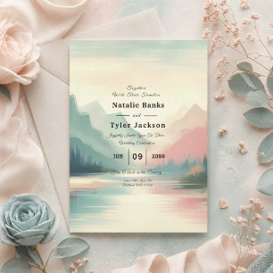 Soft Echoes of the Mountains Wedding Invitation