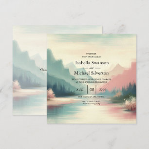 Soft Echoes of the Mountains Wedding Invitation