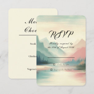 Soft Echoes of the Mountains Wedding RSVP Card