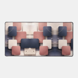Soft edged-cubes with metallic accents AI art Desk Mat