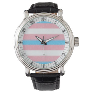 Soft-Edged Transgender Pride Flag Colours Stripes Watch