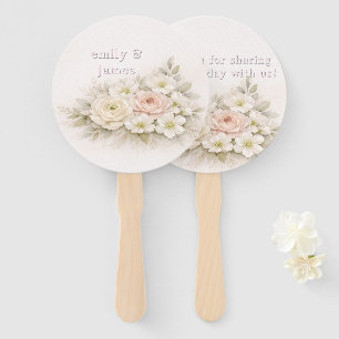 Soft Editorial Botanical Wedding Hand Fan