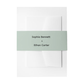 Soft Elegant Aesthetic Classic Minimal Wedding Invitation Belly Band