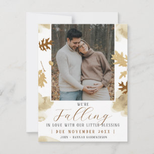 Soft Elegant Autumn Pregnancy Photo Postcard