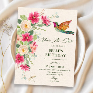 Soft elegant Floral Arrangement Save The Date