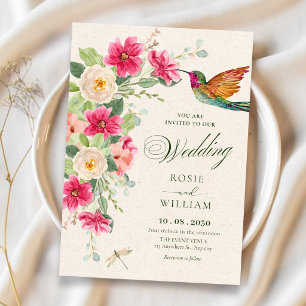 Soft elegant Floral Arrangement wedding Invitation