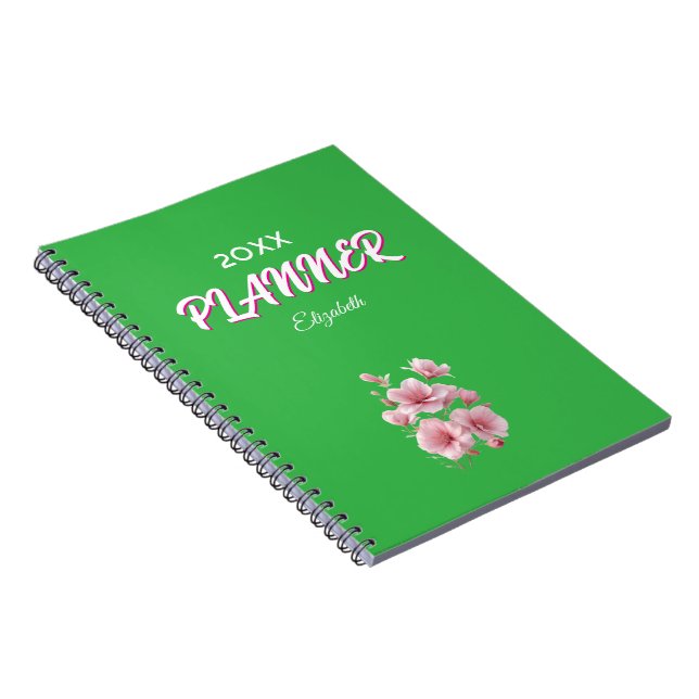 Soft Elegant Pink Floral Personalised Notebook (Right Side)