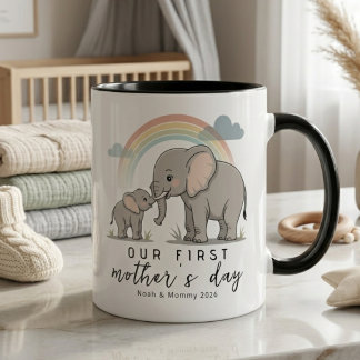 Soft Elephant Mom Baby First Mothers Day Calm Love Mug
