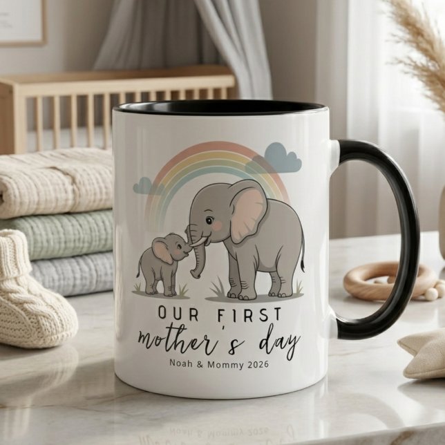 Soft Elephant Mom Baby First Mothers Day Calm Love Mug (Creator Uploaded)