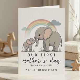 Soft Elephant Mum Baby First Mothers Day Love Card
