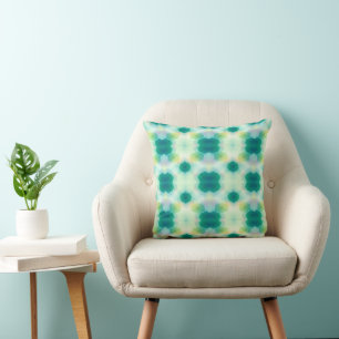 Soft Emerald Green Geometric Accent Throw Pillow