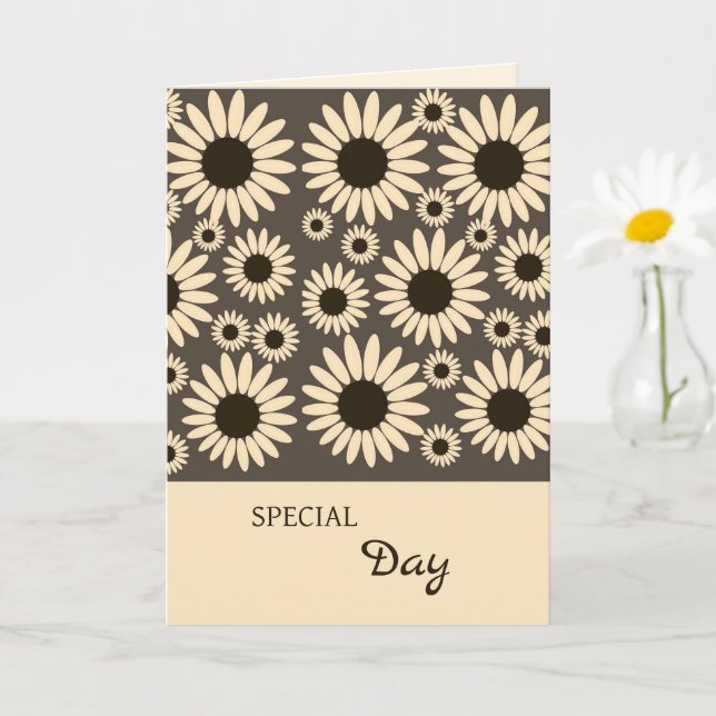 Soft Empress Brown Birthday Card (Small Plant)
