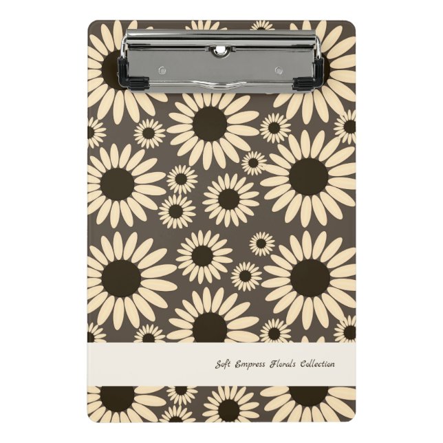  Soft Empress Florals Brown Mini Clipboard (Front)