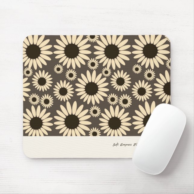  Soft Empress Florals Brown Mouse Pad (With Mouse)