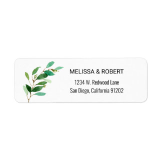 Soft Eucalyptus Leaves Minimalist Budget Label Return Address Label