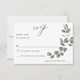 Soft Eucalyptus no Meal RSVP Card