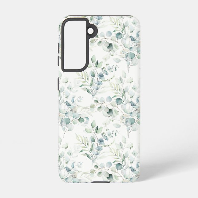 Soft Eucalyptus Pattern Samsung Galaxy S21 Case (Back)