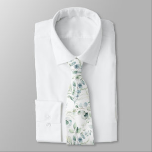 Soft Eucalyptus Pattern Tie