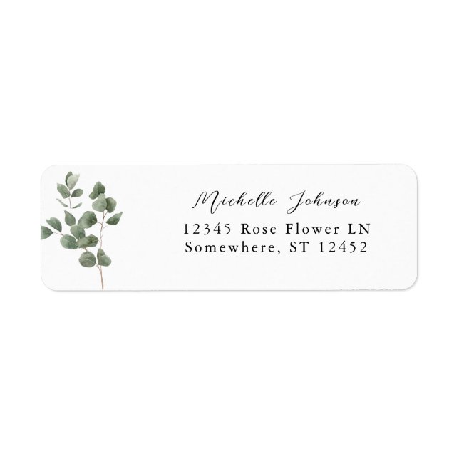 Soft Eucalyptus Return Address Return Address Label (Front)