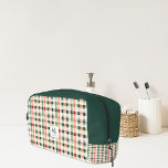 Soft Evergreen Gingham Monogram Dopp Kit<br><div class="desc">Introducing the Soft Evergreen Gingham Monogram Dopp Kit – a stylish and functional accessory designed for those who appreciate both aesthetics and practicality. Featuring a timeless gingham pattern in soothing shades of evergreen, red, and cream, this dopp kit offers a refreshing take on a classic design. Personalise it with your...</div>