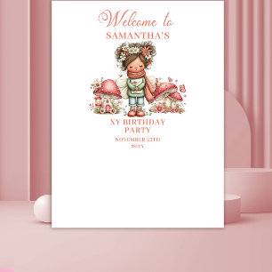 Soft Fairy Pink Floral Girl Birthday Backdrop Tapestry