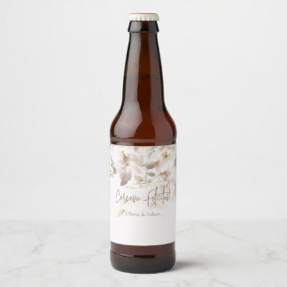 Soft Fall Leaves Cervesio Felicitas Beer Beer Bottle Label