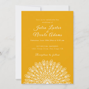Soft Feather Dry Pampas Grass Mandala Wedding Invitation