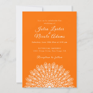 Soft Feather Dry Pampas Grass Mandala Wedding Invitation