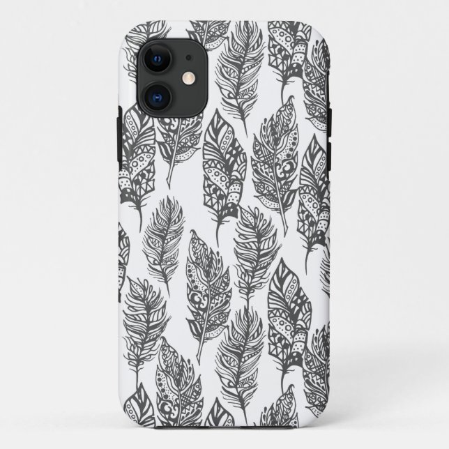 Soft Feathers Doodle Case-Mate iPhone Case (Back)