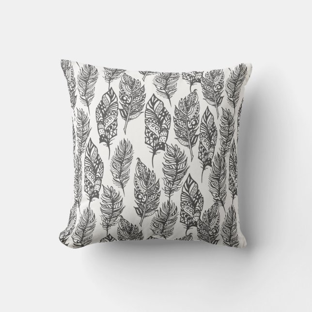 Soft Feathers Doodle Cushion (Front)
