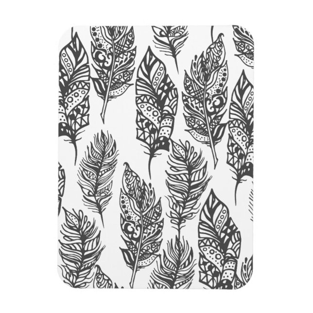 Soft Feathers Doodle Magnet (Vertical)