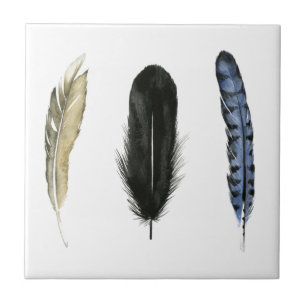 Soft Feathers I Ceramic Tile