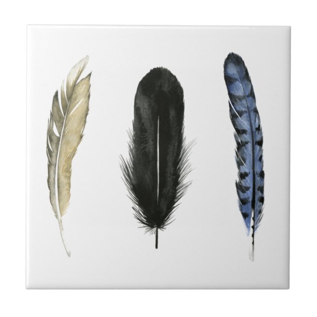 Soft Feathers I Ceramic Tile (Front)