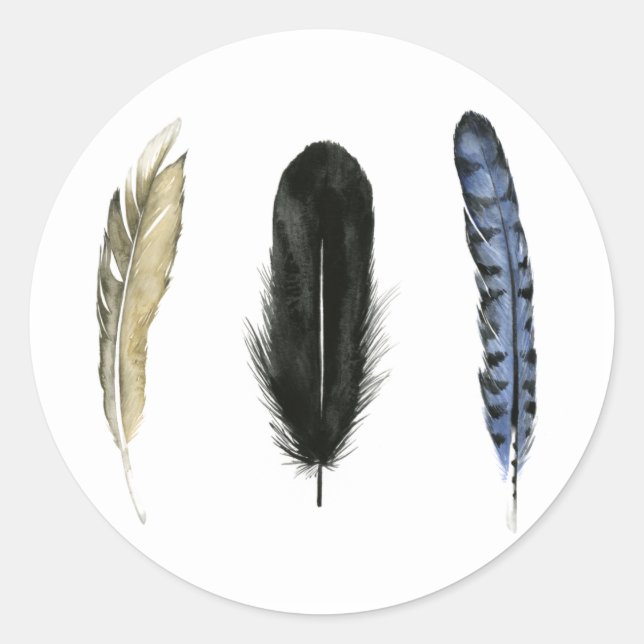 Soft Feathers I Classic Round Sticker (Front)
