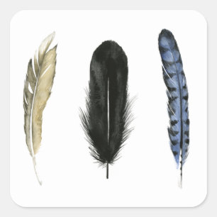 Soft Feathers I Square Sticker
