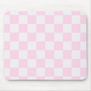 Soft Feminine Pink Checkered Girly Mouse Pad