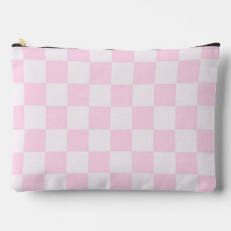 Soft Feminine Pink Chequered Girly Accessory Pouch