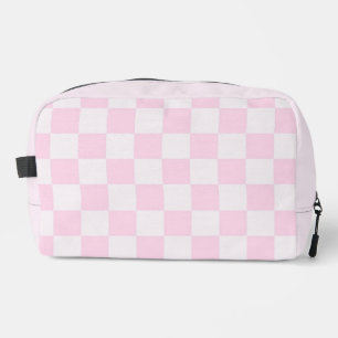 Soft Feminine Pink Chequered Girly Toiletry Bag