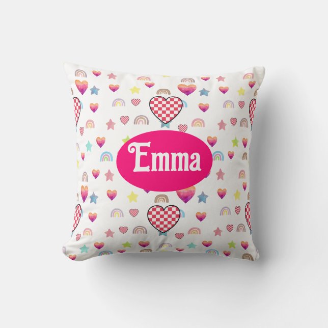 Soft Feminine Repeating Background Cushion (Front)
