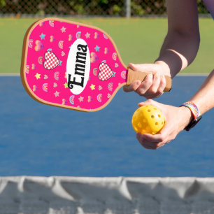 Soft Feminine Repeating Background Pickleball Paddle