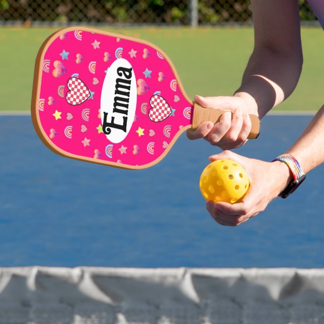 Soft Feminine Repeating Background Pickleball Paddle (Insitu)