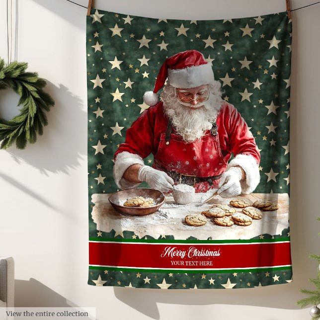 Soft Festive Blanket with Retro Santa Print (Soft Festive Blanket with Retro Santa Print)